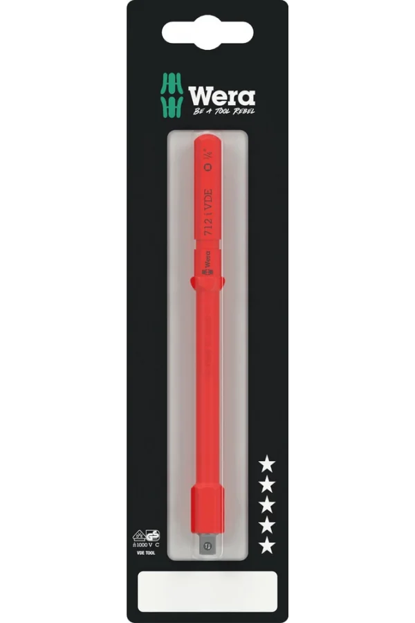 Wera Kraftform Kompakt A VDE 712 i SB Adaptör bıçak, izole, 1/4 lokmalar için, 1/4 x 154 mm