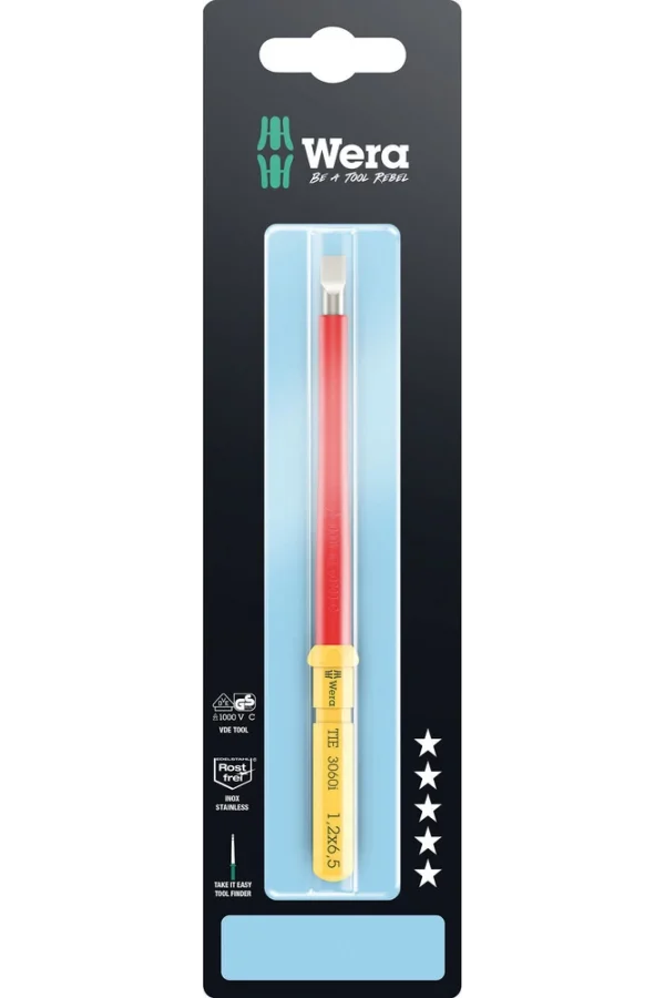 Wera Kraftform Kompakt VDE 3060 i Take it Easy SB, Paslanmaz, 0.4 x 2.5 x 157 mm