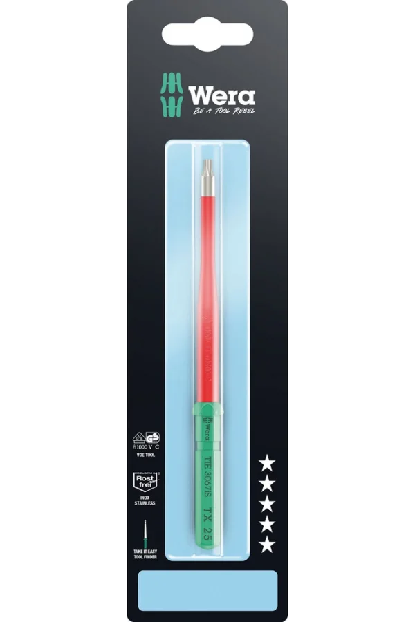 Wera Kraftform Kompakt VDE 3067 iS TORX® Take it Easy SB, Paslanmaz, TX 25 x 157 mm