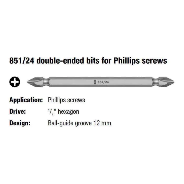 Wera 851/24 Ph/Yıldız 2x200mm Bits 05135728001