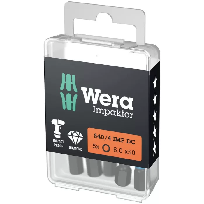 Wera 840/4 impaktor DC Hex-Plus Alyan 4x50mm Bits 05057644001