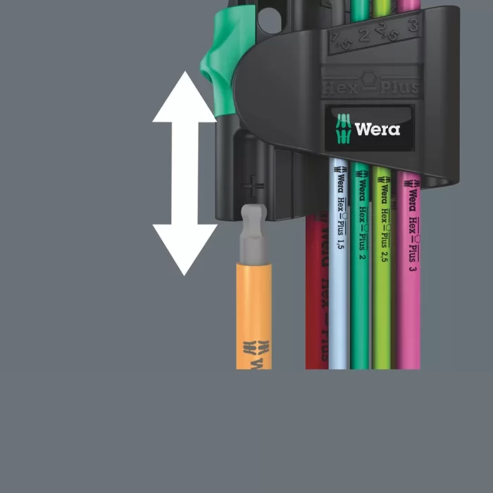 Wera 950/7 SPKL Hex-Plus Renkli Mıknatıslı 7li Top Başlı Alyan Set 05022534001