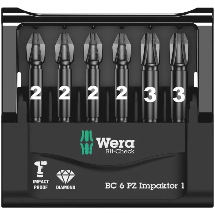 Wera Bit-Check 6 PZ impaktor Bits Seti 1 05057692001