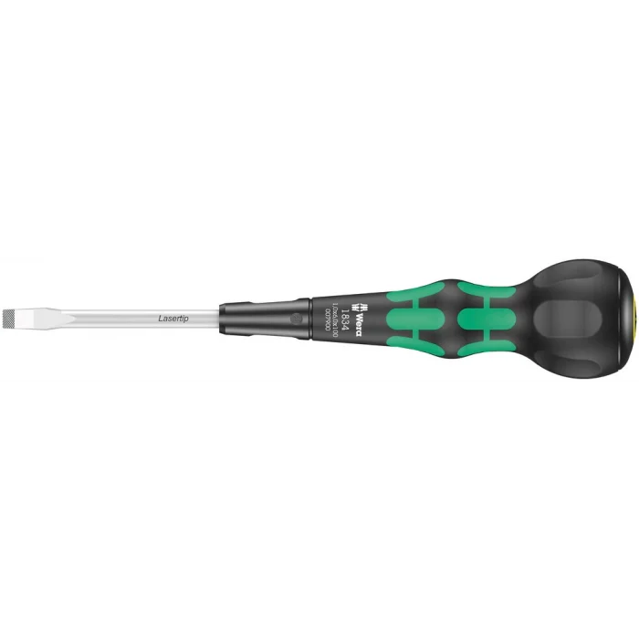 Wera 1834 Kraftform BallGrip/Yumru Saplı Düz Tornavida, 1 x 6 x 150 mm