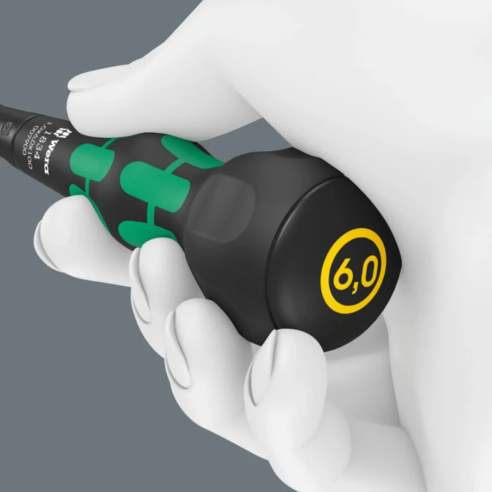 Wera 1834 Kraftform BallGrip/Yumru Saplı Düz Tornavida, 1 x 6 x 150 mm