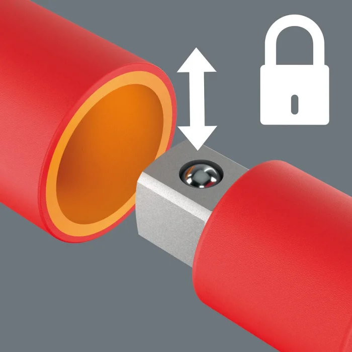 Wera 410 i VDE B RA 3/8 lokmalar için cırcırlı VDE yalıtımlı T saplı adaptör tornavida, 3/8 x 130 mm