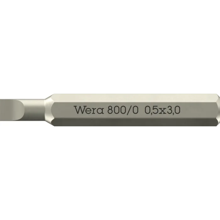 Wera 800/0 Micro bits düz vidalar için, 0.50 x 3 x 30 mm