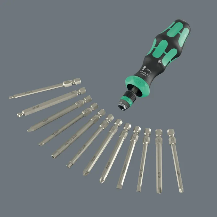 Wera 838 RA-R L bits tutuculu cırcırlı tornavida , 1/4, 1/4 x 140 mm
