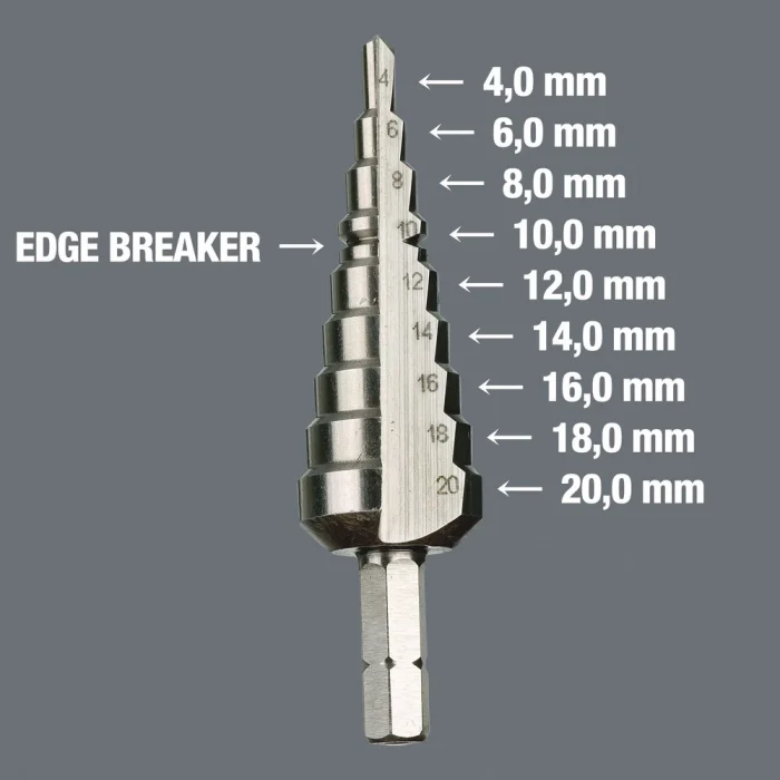Wera 843 Kademeli Delme Matkap Ucu, 4-20 mm, 75 mm