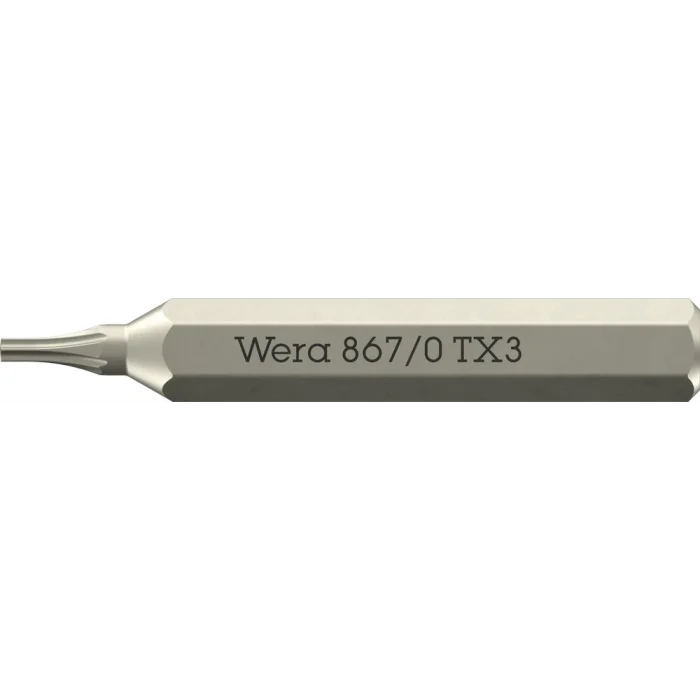 Wera 867/0 Micro bits TORX® soketli vidalar için, TX 3 x 30 mm