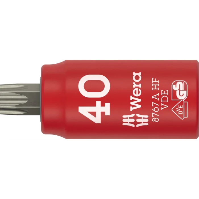 Wera 8767 A VDE HF TORX® Zyklop lokma bits, izole, 1/4 soketli, tutucu özellikli, TX 20 x 36 mm