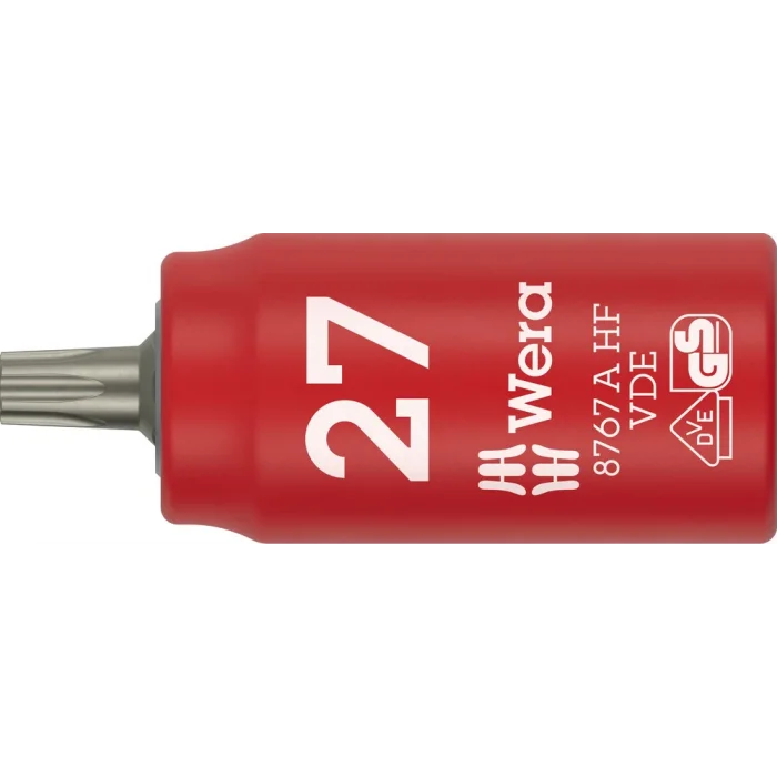 Wera 8767 A VDE HF TORX® Zyklop lokma bits, izole, 1/4 soketli, tutucu özellikli, TX 27 x 36 mm