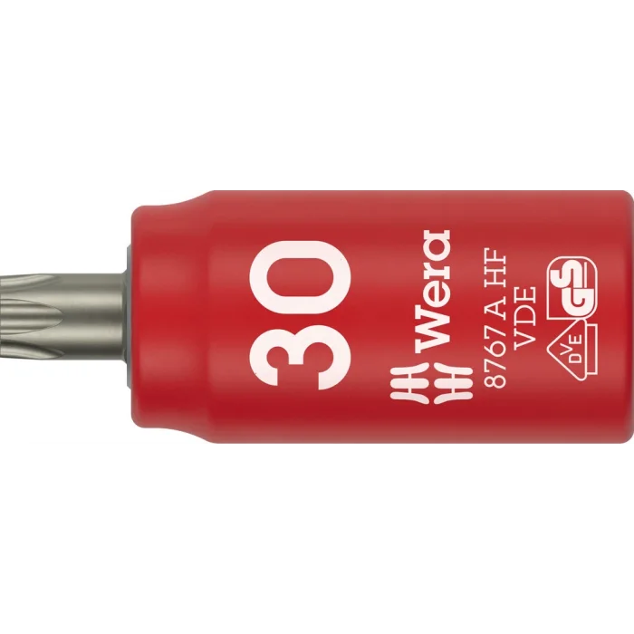 Wera 8767 A VDE HF TORX® Zyklop lokma bits, izole, 1/4 soketli, tutucu özellikli, TX 30 x 36 mm
