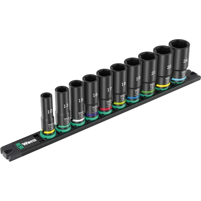 Wera 9660 Manyetik şerit B Impaktor Derin 1 lokma set, 3/8 soketli