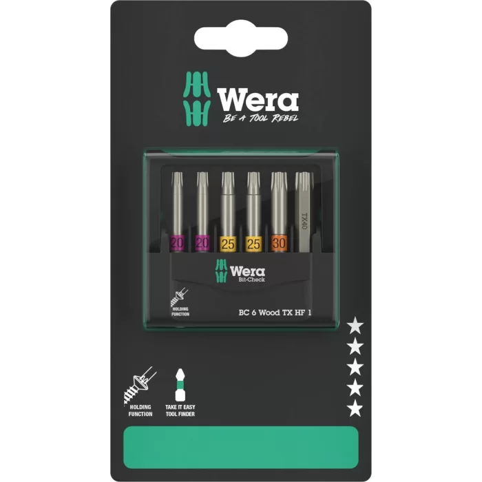 Wera Bit-Check 6 Wood TX HF 1 SB