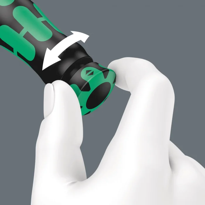 Wera Click-Torque Lock A 5 R/L Tork anahtarı, ayarlanabilir, tork kilit fonksiyonlu, itmeli kare sürücü (1/4), saat yönü/saat yönü tersine torklama operasyonu, 2,5-25 Nm, 1/4 x 2.5-25 Nm