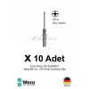 Alveta Wera 851/21 J PH0 x 40mm Tornavida Ucu 10 Adet | Yıldız Vidalama Bits Seti Hassas Seri