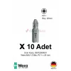 Alveta Wera 855/1 Z PZ1 x 25mm Tornavida Ucu 10 Adet | Pozidriv Vidalama Bits Seti Profesyonel Seri