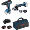 Bosch Akülü Solo Set Gsr 18V-50 Solo + Gws 180 Li Solo 2 x 5.0 Akü + Kanvas Çanta