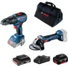 Bosch Gsb 18V-50 Matkap  2.0 Ah + 5.0 Ah Akülü + Gws 180-LI Taşlama + Bosch Kanvas Çanta