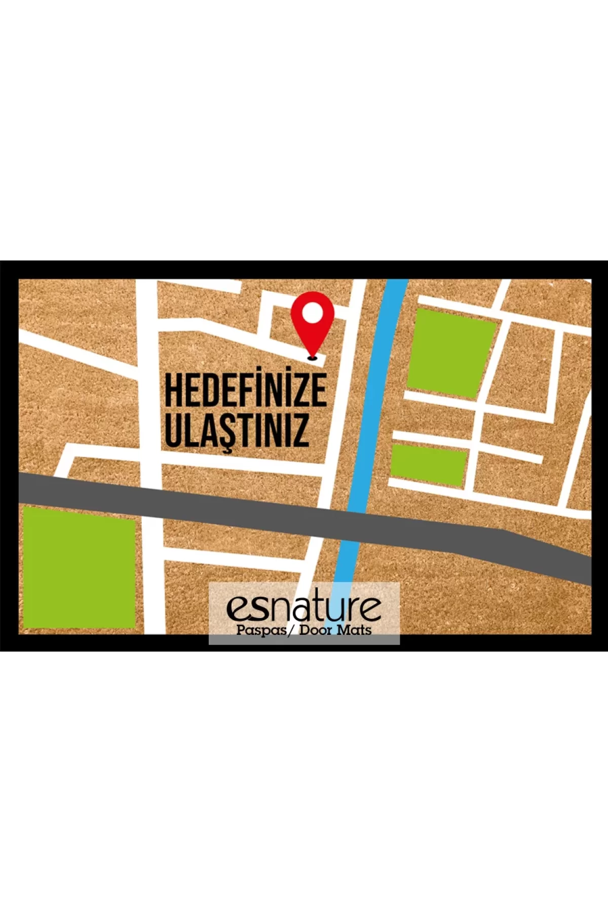 Esnature Hedefinize Ulaştınız Desenli Kapı Önü Paspası 45x70 Cm