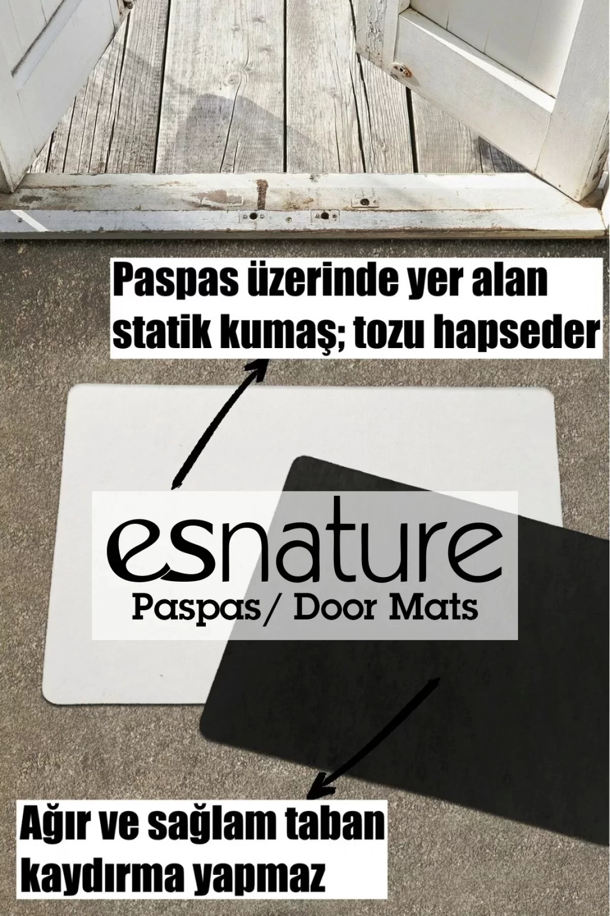 Esnature Güzel Evim Temalı Kapı Önü Paspası 45x70 Cm