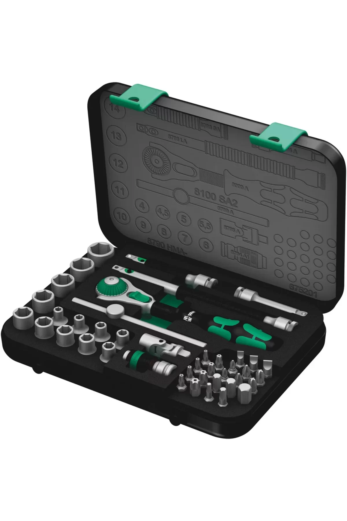 Wera 8100 SA 2 Zyklop Cırcır Bits ve Lokma Seti 1/4 05003533001