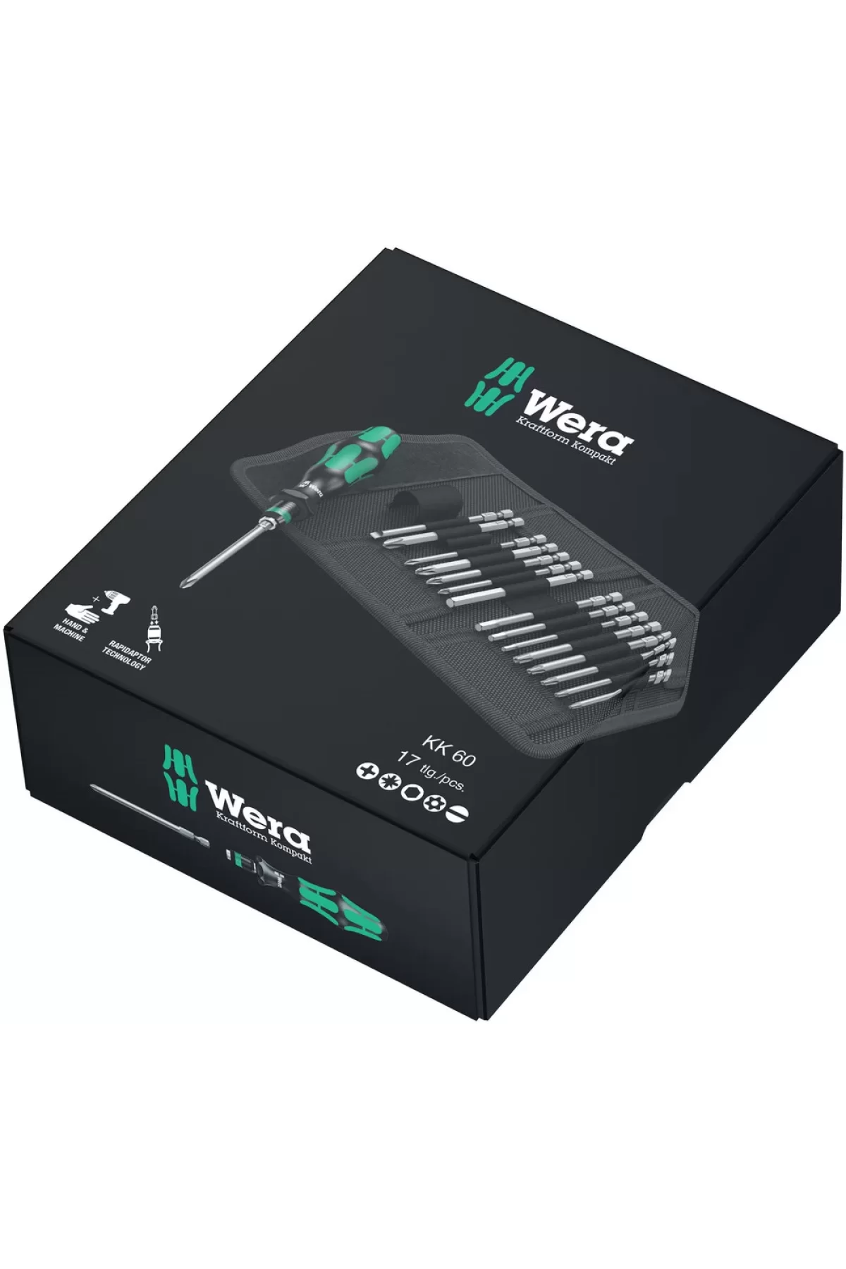 WERA Kraftform Kompakt 60 ÇANTALI BİTS Seti 05059295001