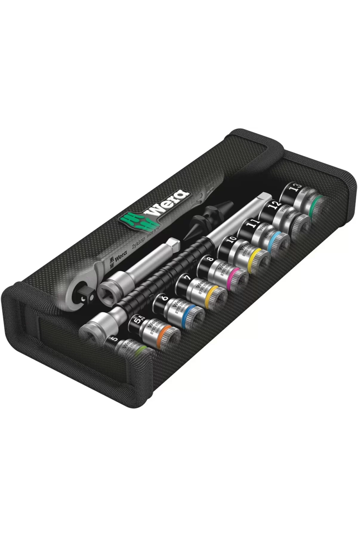 Wera 8100 SA 12 HF Mafsallı Metal Cırcır Zyklop Seti 1/4 05003756001