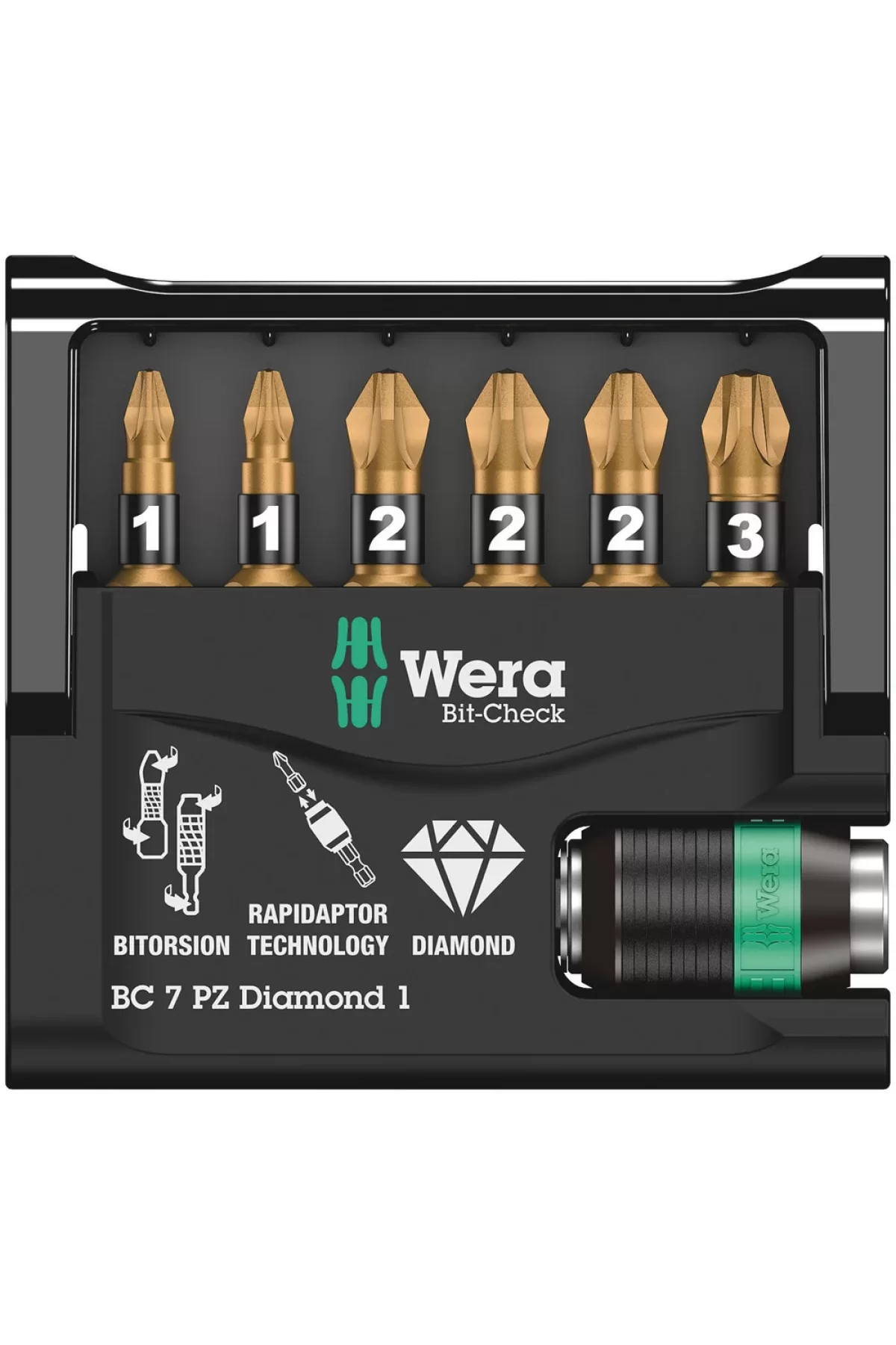 Wera Bit-Check 7 PZ Elmas Uçlu Bits Seti 1 05057412001