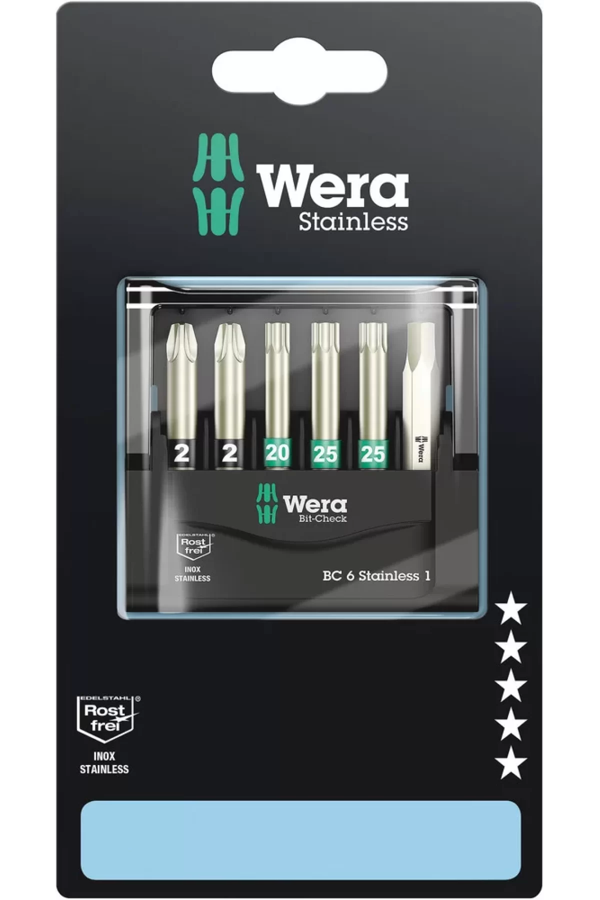 Wera Bit-Check 6 Stainless Paslanmaz Bits Seti 1 SB 05073634001