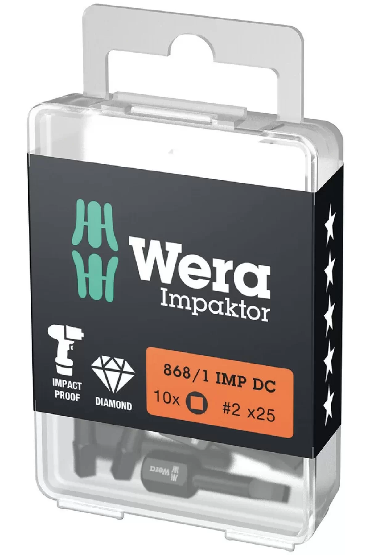 Wera 868/1 Kare Square impaktor DC 3x25mm Bits 05057632001