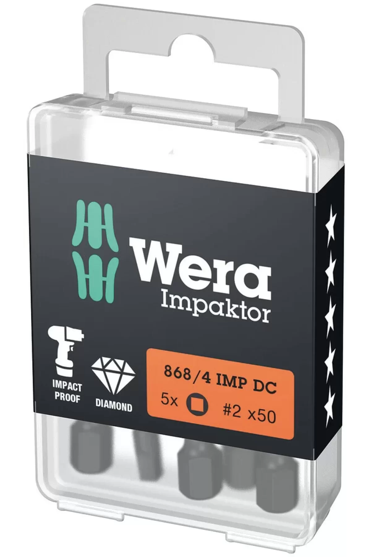 Wera 868/4 Kare Square impaktor DC 3x50mm Bits 05057672001