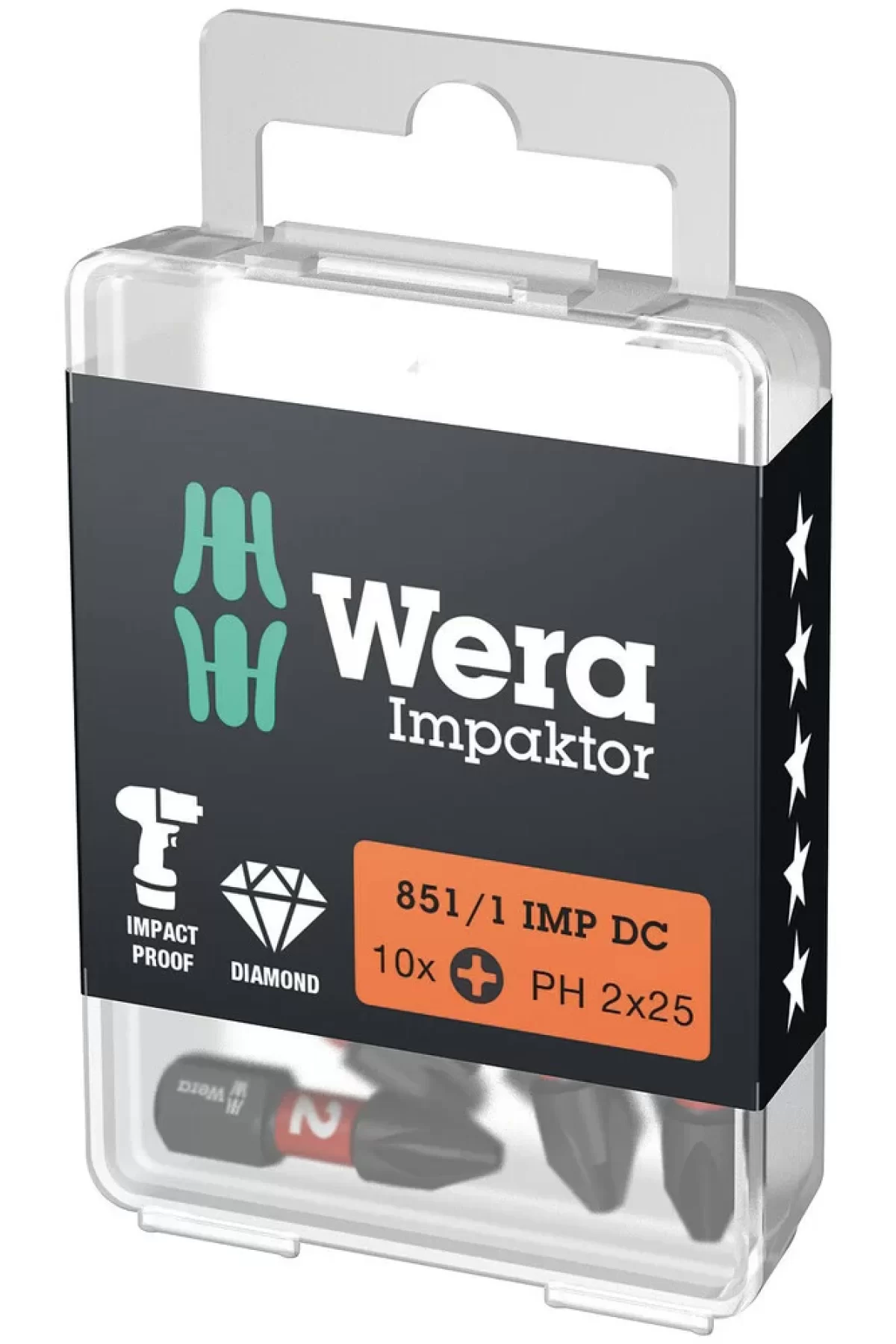 Wera 851/1 impaktor Dc Ph/Yıldız 2x25mm Bits 05057616001