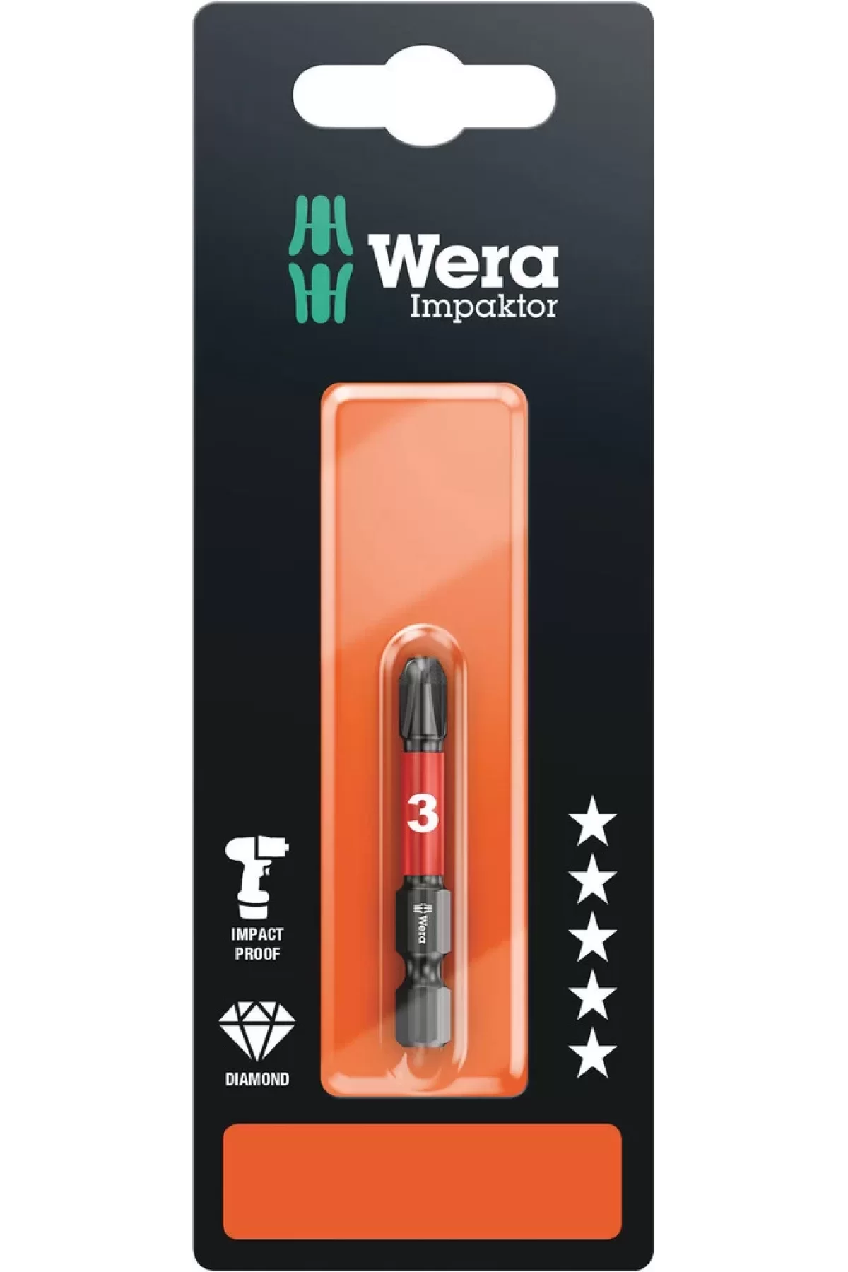 Wera 851/4 impaktor Dc Ph/Yıldız 3x50mm Bits SB 05073957001