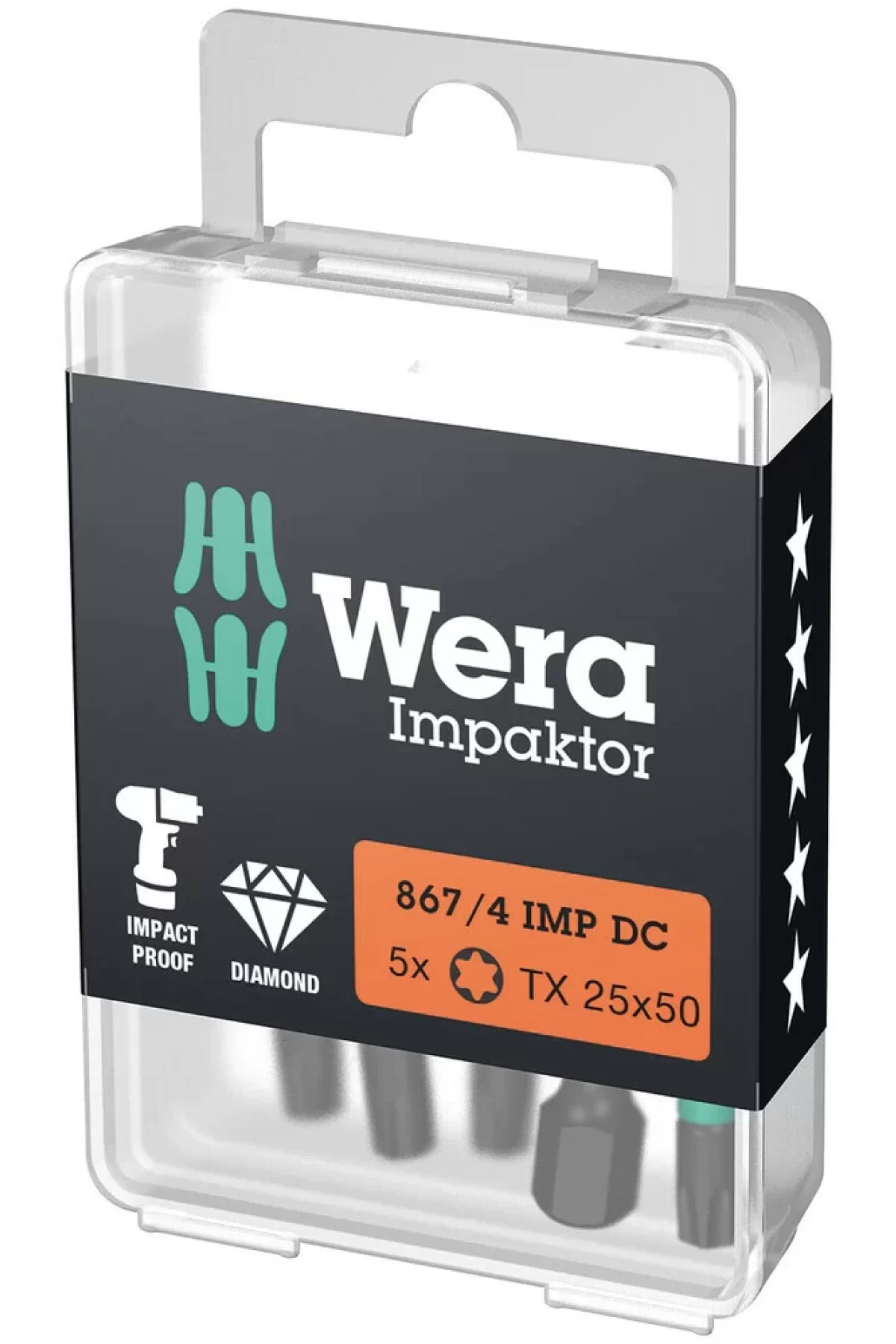 Wera 867/4 impaktor DC Tx 20x50mm Bits 05057664001