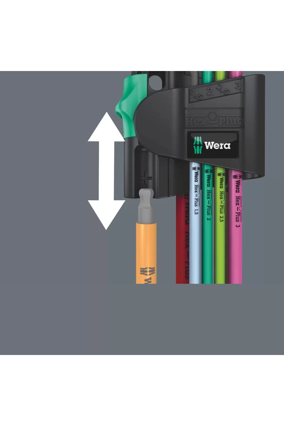 Wera 950/7 SPKL Hex-Plus Renkli Mıknatıslı 7li Top Başlı Alyan Set 05022534001