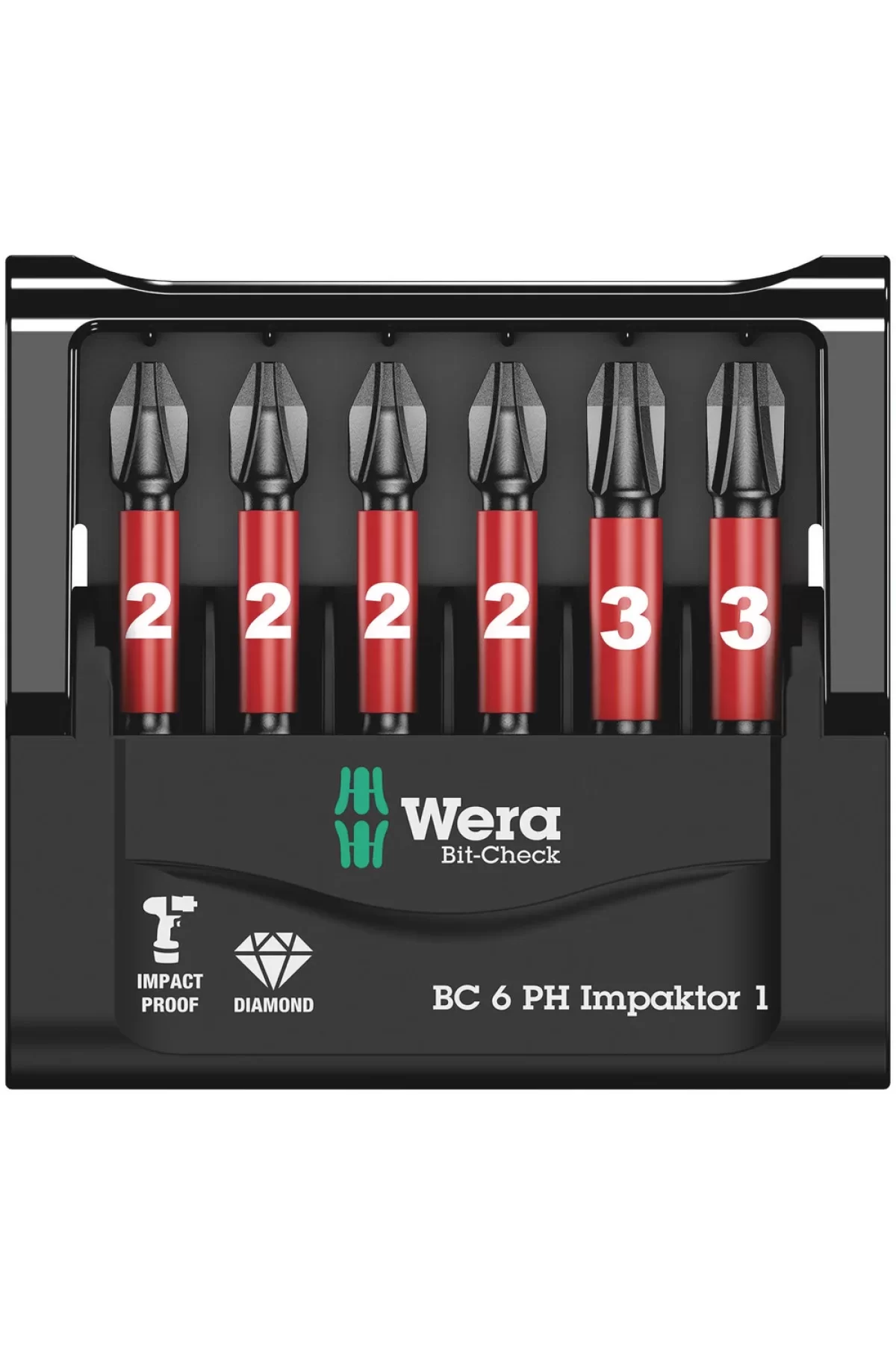 Wera Bit-Check 6 PH impaktor Bits Seti 1 05057691001