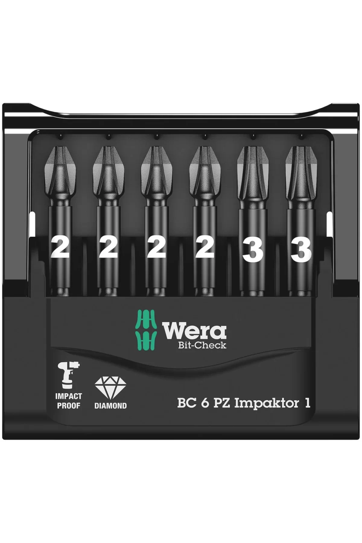 Wera Bit-Check 6 PZ impaktor Bits Seti 1 05057692001