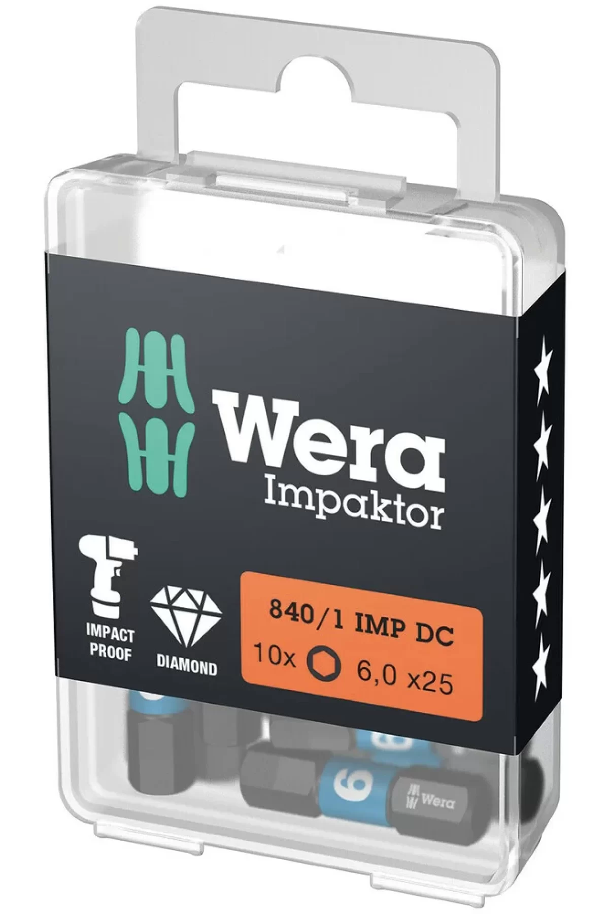 Wera 840/1 impaktor DC Hex-Plus Alyan 3x25mm Bits 05057603001