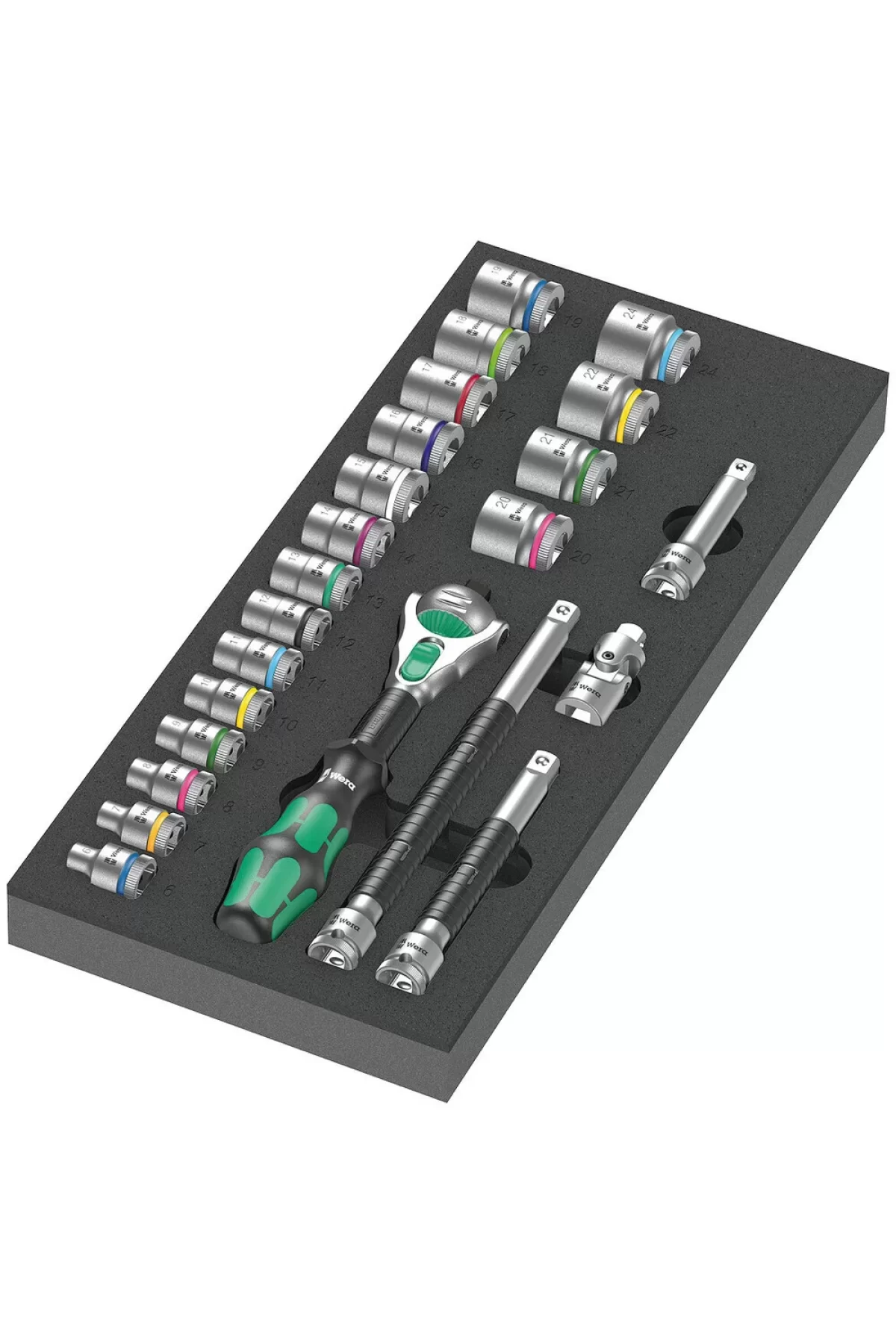 Wera 9721 Foam insert 8000 B Zyklop 3/8 ratchet Seti 1 05150111001