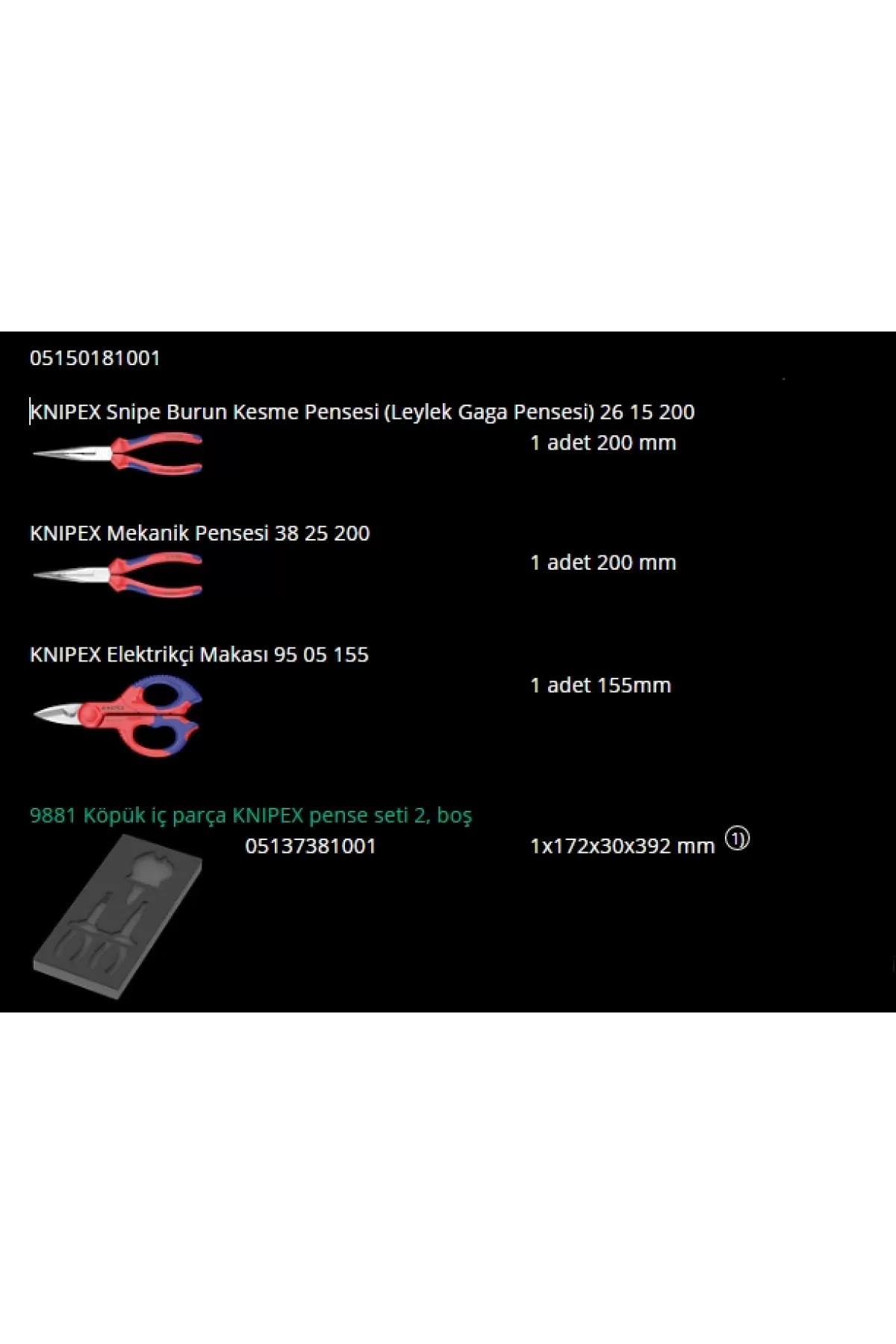 Wera 9781 Knipex Kromajlı Kargaburun Pense, Elektrikçi Makası, Eğik Uçlu Kargaburun Pense Seti 05150181001