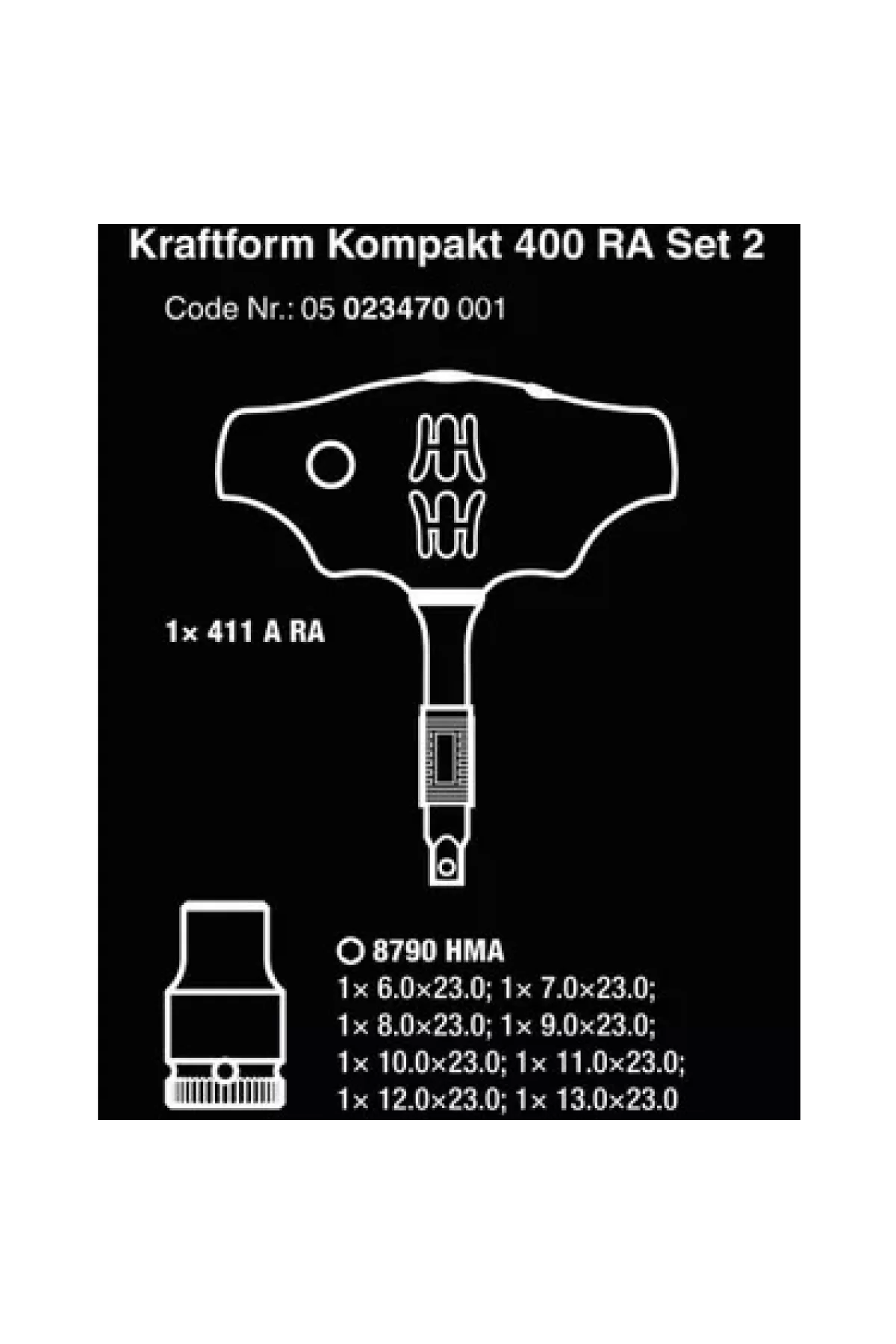 Wera Kraftform Kompakt 400 RA Cırcırlı T Kol 1/4 Lokma Seti 05023470001