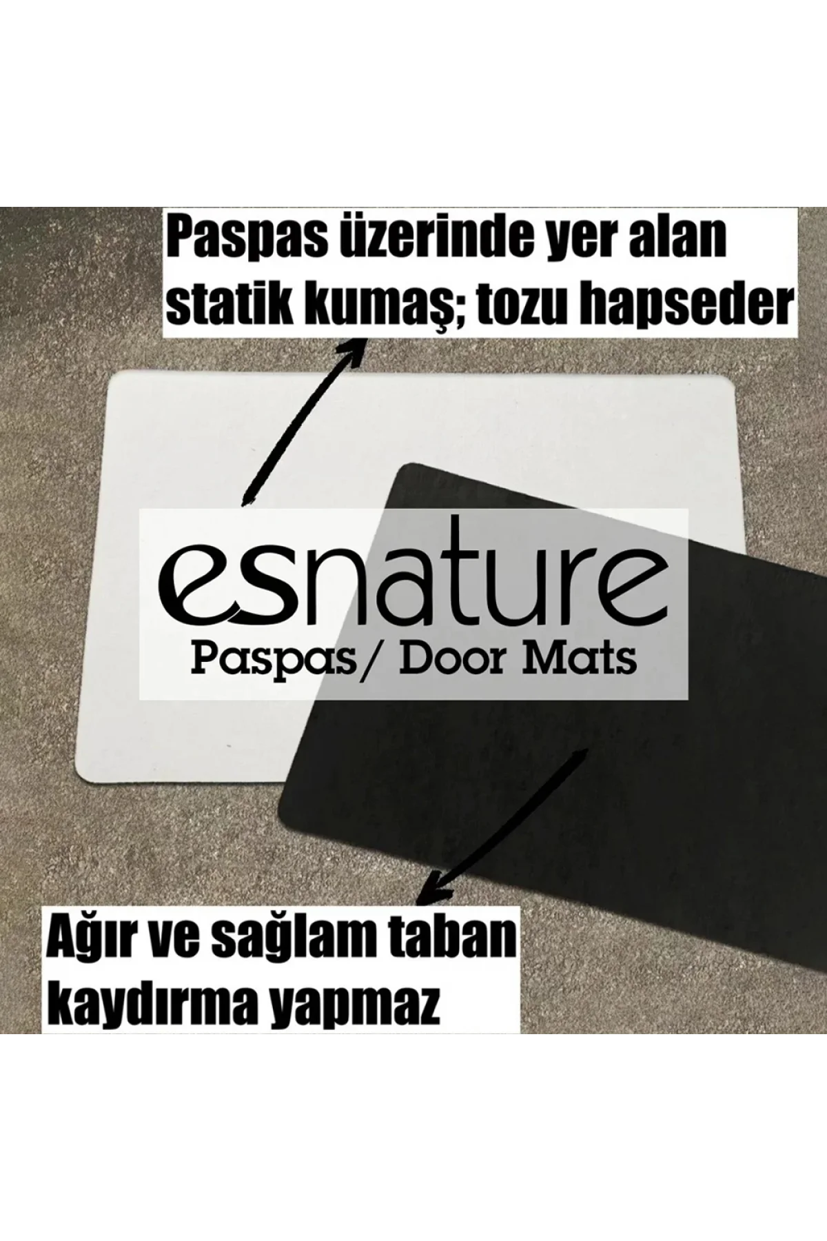 Esnature Evim Evim Güzel Evim Home Sweet Home Kahverengi Kapı Önü Paspası 45x70 Cm