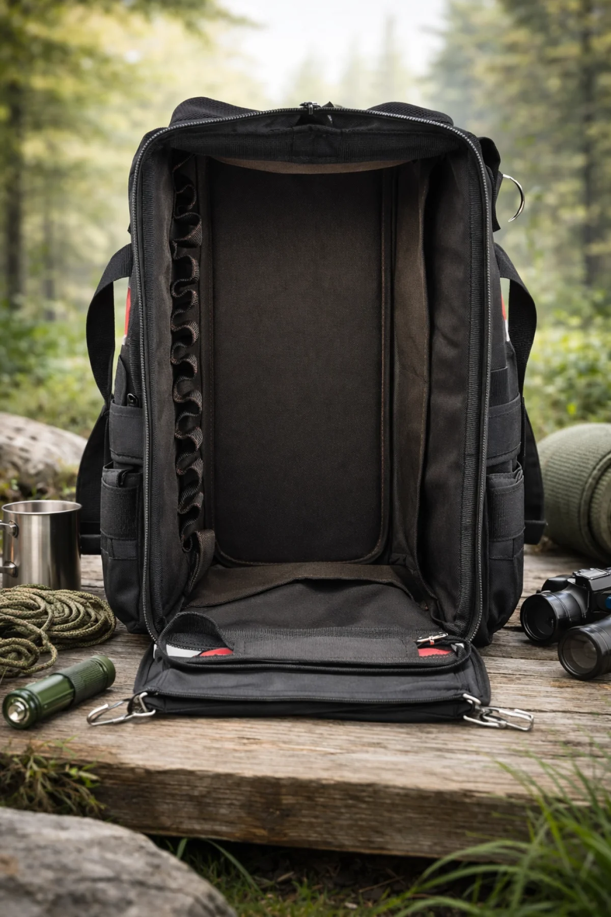 Alveta Outdoor Kamp Sırt Çantası Su Geçirmez Trekking Dağcılık Hiking Dayanıklı Çok Bölmeli Siyah