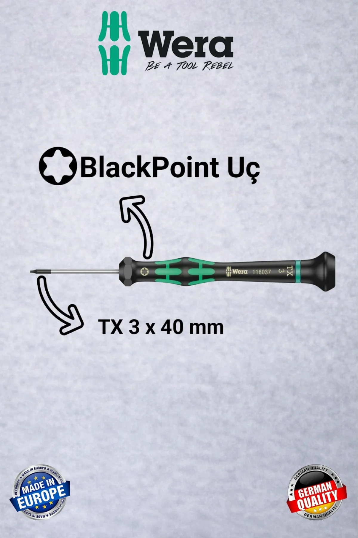 Wera Elektronikçi Telefoncu Saatçi Tornavida Seti 3 Parça | Profesyonel Mikro Tamir Seti