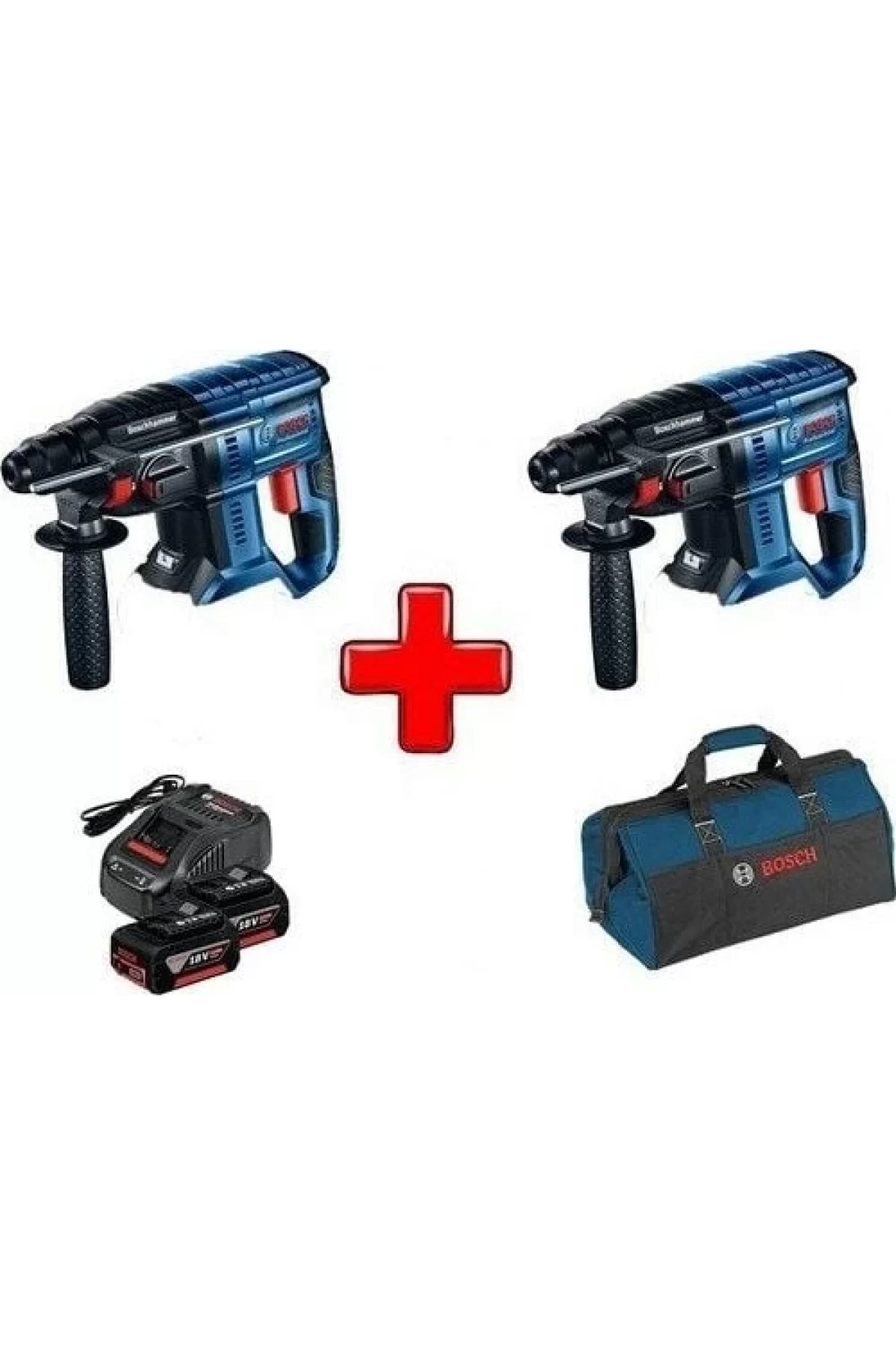 Bosch Gbh 180-LI Kırıcı Delici + Bosch Gbh 180-LI Kırıcı Delici 18V 5.0AH Çift Akülü + Bez Çanta