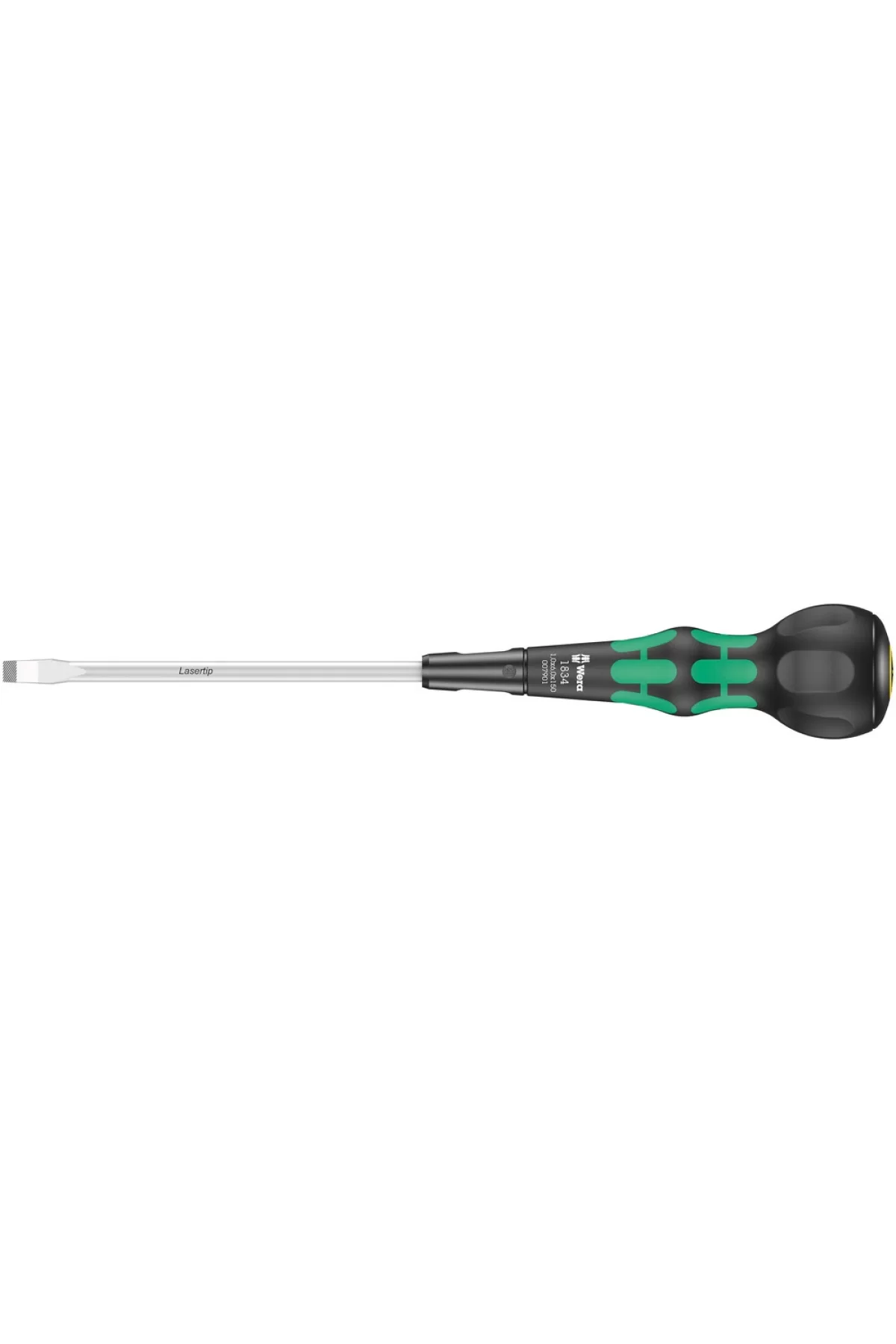 Wera 1834 Kraftform BallGrip/Yumru Saplı Düz Tornavida, 1 x 6 x 150 mm