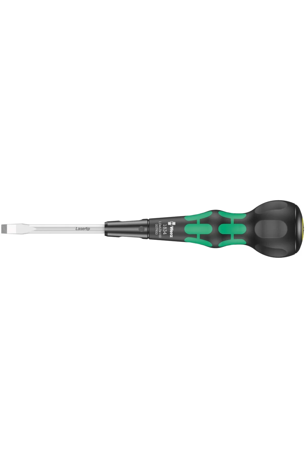 Wera 1834 Kraftform BallGrip/Yumru Saplı Düz Tornavida, 1 x 6 x 150 mm