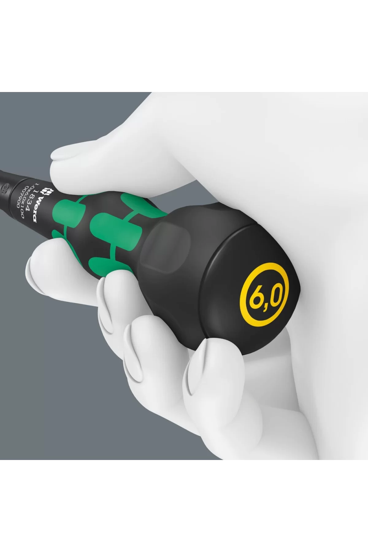 Wera 1834 Kraftform BallGrip/Yumru Saplı Düz Tornavida, 1 x 6 x 150 mm